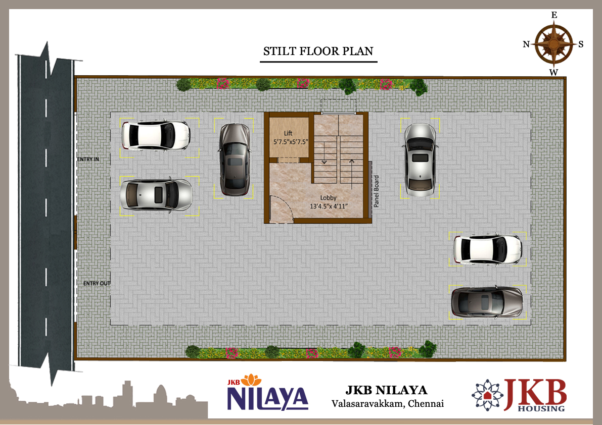 JKB Nilaya Stilt Floor Plan Valasaravakkam Chennai