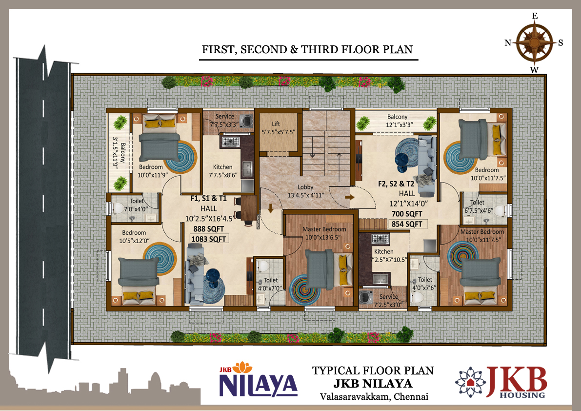 JKB Nilaya Typical Floor Plan Valasaravakkam Chennai