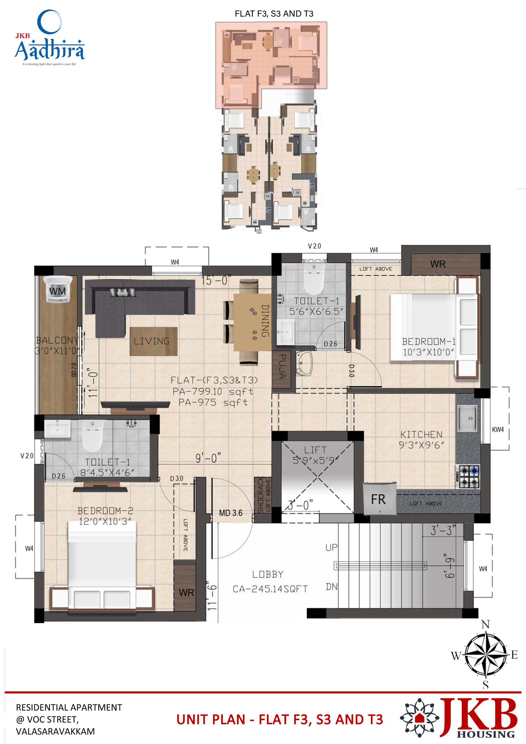 Apartment for Sale in Valasaravakkam, JKB Aadhira 2BHK Flats.