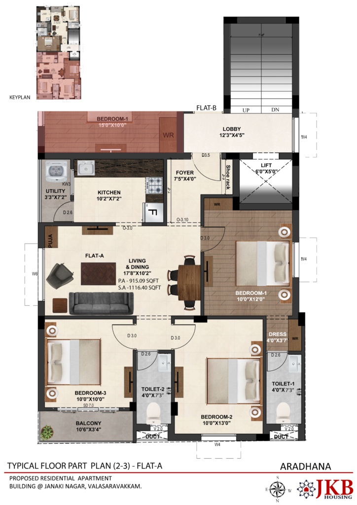 Apartment for Sales in Valasaravakkam, JKB Aradhana 3BHK & 2BHK Flats