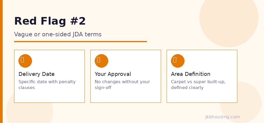 Red Flag 2: Vague or one-sided JDA terms